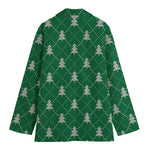 Christmas Tree Knitted Pattern Print Women's Blazer