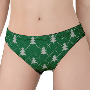 Christmas Tree Knitted Pattern Print Women's Panties