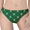 Christmas Tree Knitted Pattern Print Women's Thong