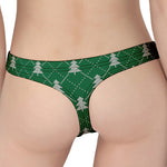 Christmas Tree Knitted Pattern Print Women's Thong