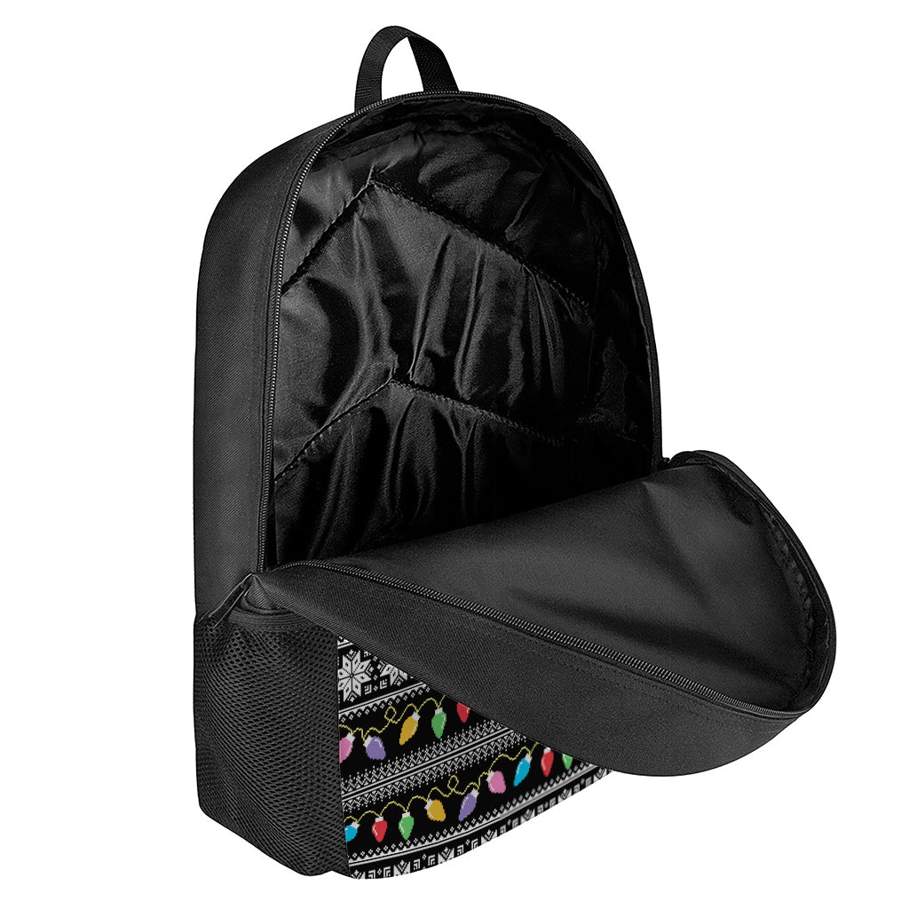 Christmas Tree Lights Print 17 Inch Backpack