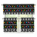 Christmas Tree Lights Print 3 Piece Kitchen Curtains