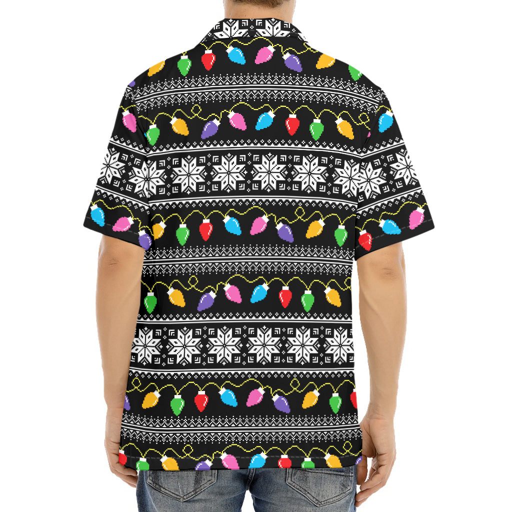 Christmas Tree Lights Print Aloha Shirt