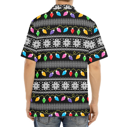 Christmas Tree Lights Print Aloha Shirt
