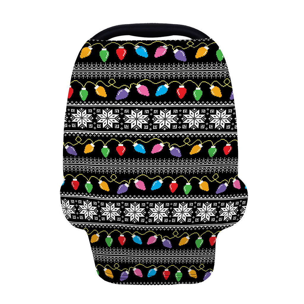 Christmas Tree Lights Print Baby Seat Cover