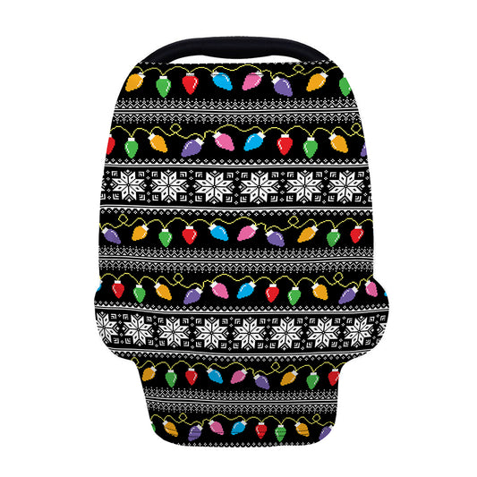 Christmas Tree Lights Print Baby Seat Cover