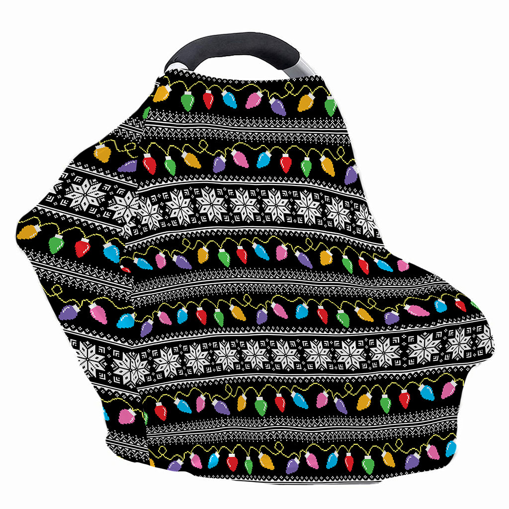 Christmas Tree Lights Print Baby Seat Cover