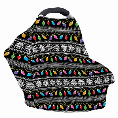 Christmas Tree Lights Print Baby Seat Cover