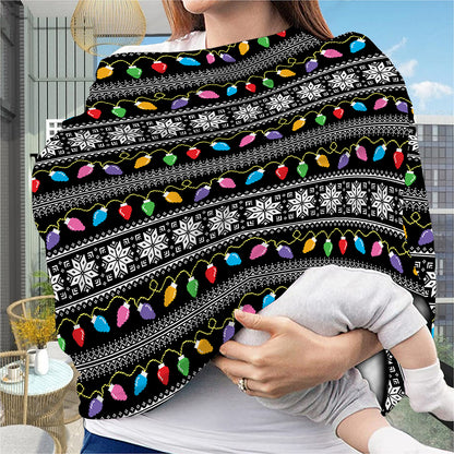Christmas Tree Lights Print Baby Seat Cover
