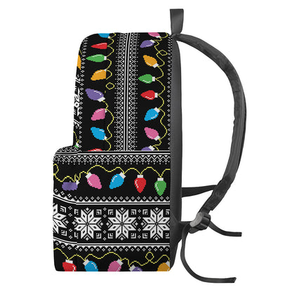 Christmas Tree Lights Print Backpack