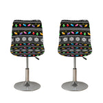 Christmas Tree Lights Print Bar Stool Covers
