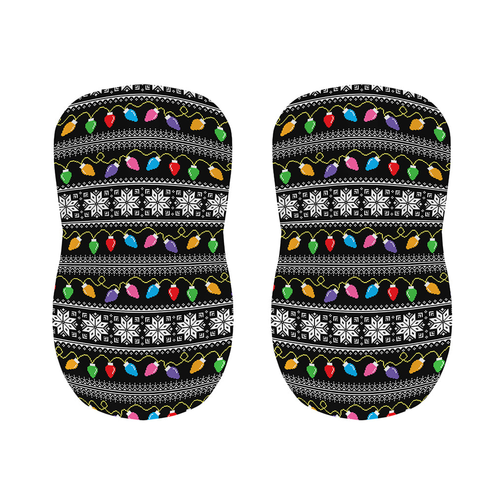Christmas Tree Lights Print Bar Stool Covers