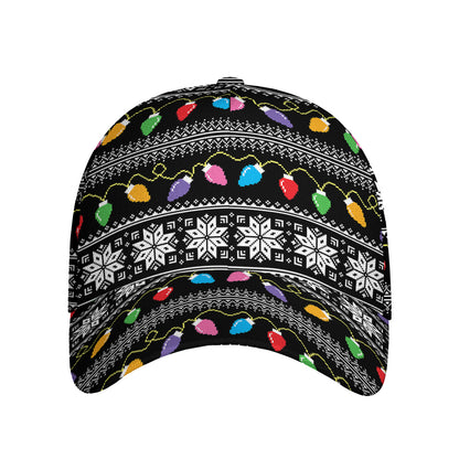 Christmas Tree Lights Print Baseball Cap