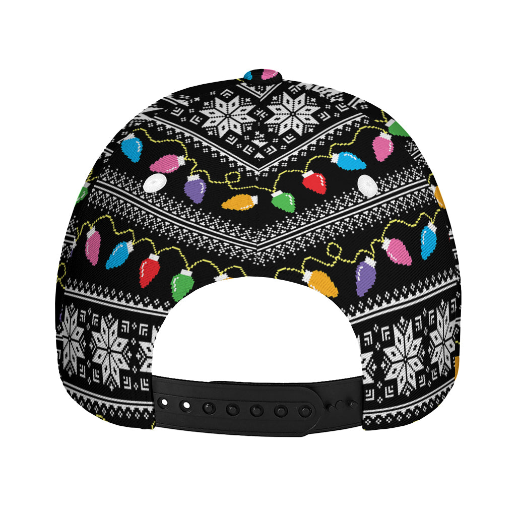 Christmas Tree Lights Print Baseball Cap