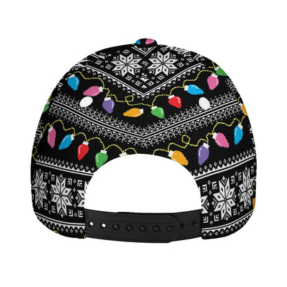 Christmas Tree Lights Print Baseball Cap