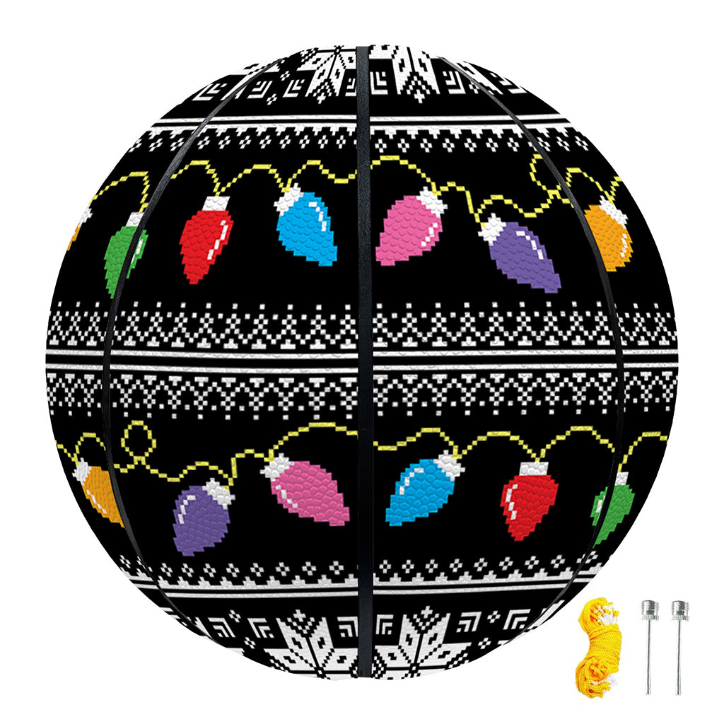 Christmas Tree Lights Print Basketball