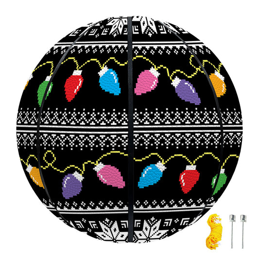 Christmas Tree Lights Print Basketball