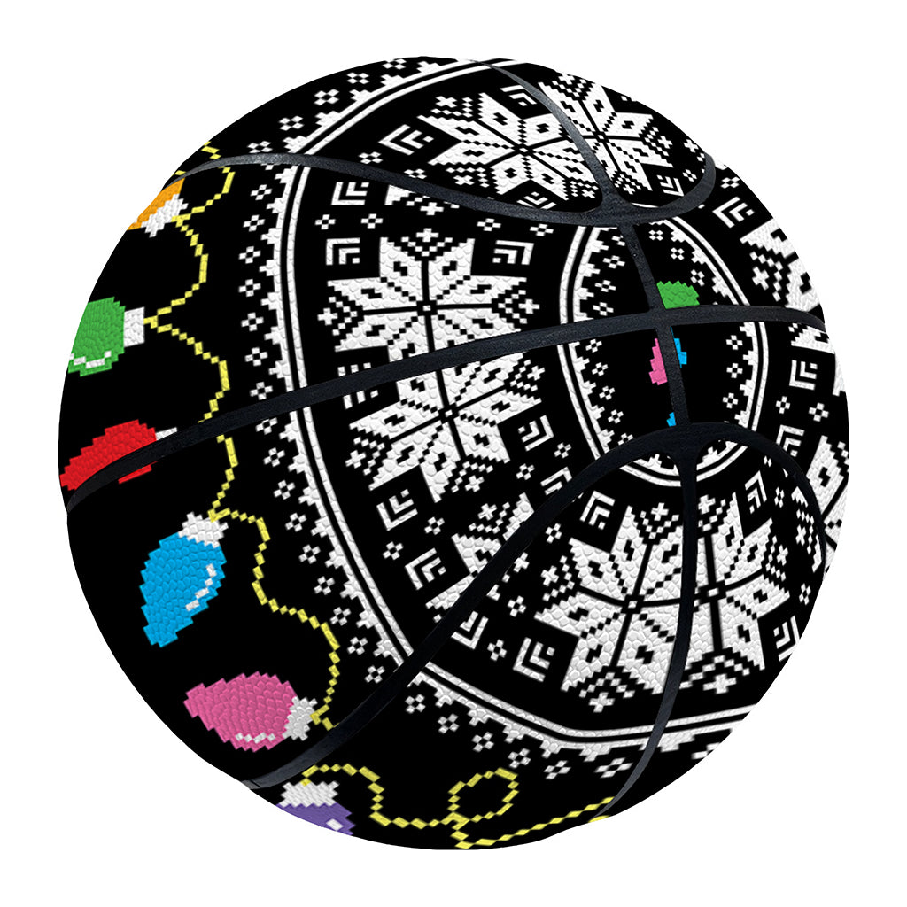 Christmas Tree Lights Print Basketball
