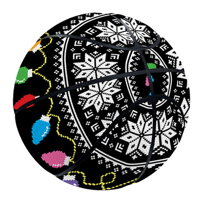 Christmas Tree Lights Print Basketball