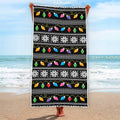 Christmas Tree Lights Print Beach Towel