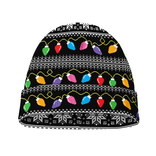 Christmas Tree Lights Print Beanie