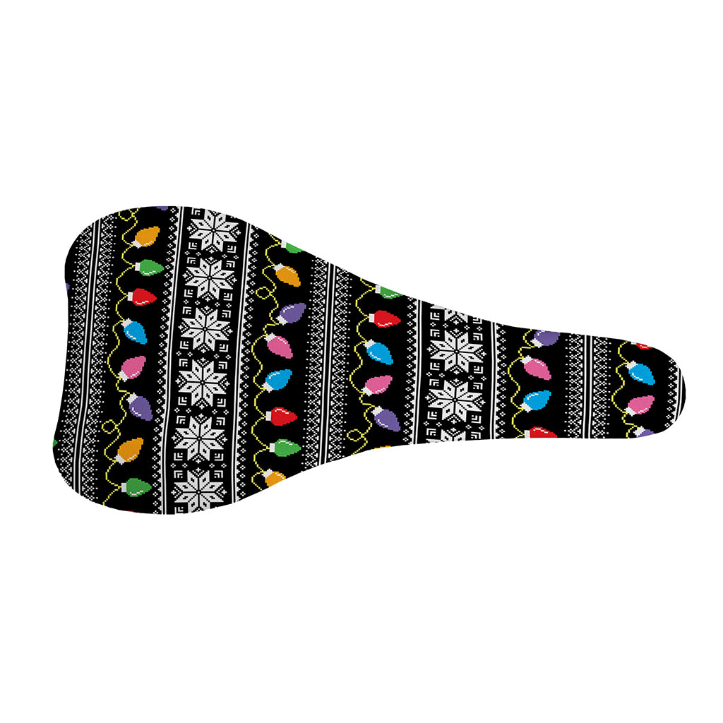 Christmas Tree Lights Print Bicycle Seat Cover