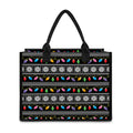 Christmas Tree Lights Print Canvas Tote Bag