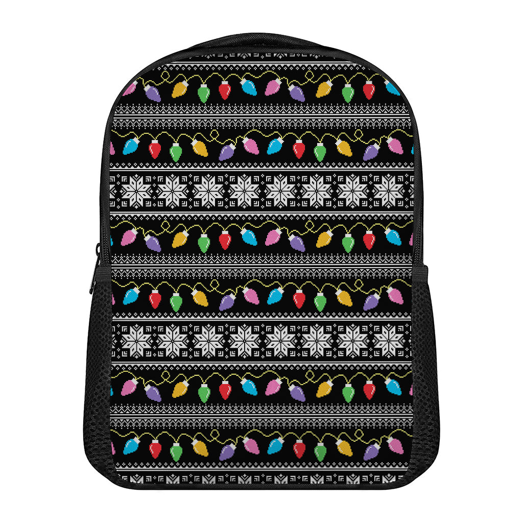 Christmas Tree Lights Print Casual Backpack
