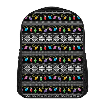 Christmas Tree Lights Print Casual Backpack