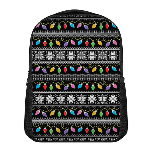 Christmas Tree Lights Print Casual Backpack