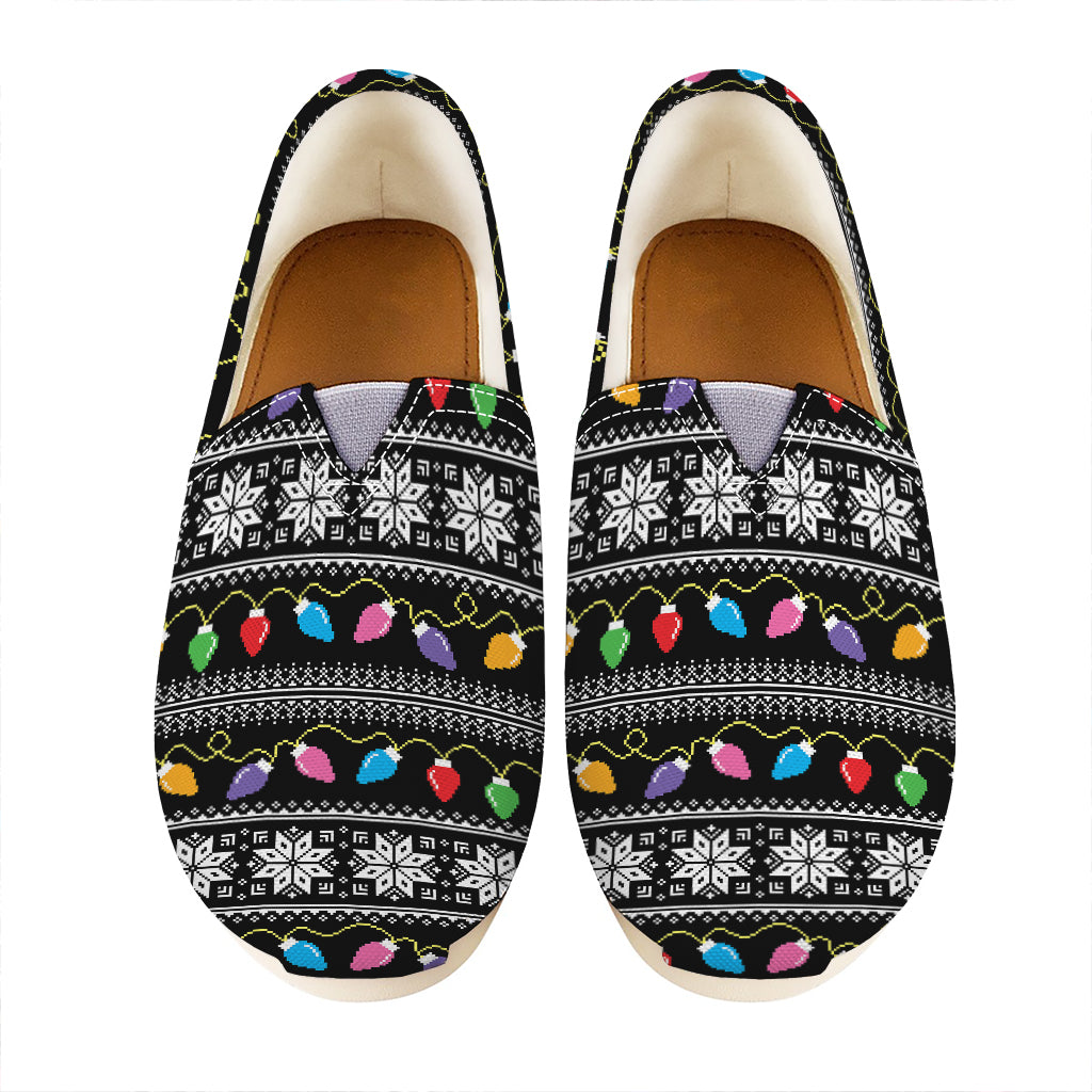 Christmas Tree Lights Print Casual Shoes