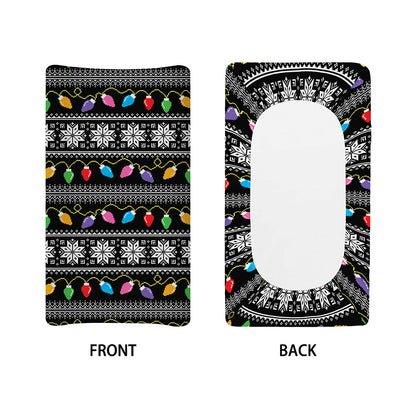 Christmas Tree Lights Print Changing Pad Cover