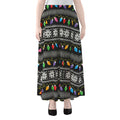 Christmas Tree Lights Print Chiffon Maxi Skirt