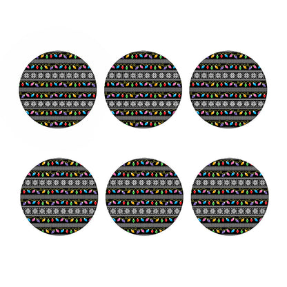 Christmas Tree Lights Print Coaster Set
