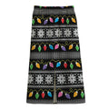 Christmas Tree Lights Print Cotton Front Slit Maxi Skirt