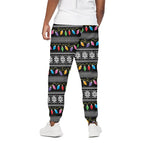 Christmas Tree Lights Print Cotton Pants