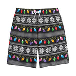 Christmas Tree Lights Print Cotton Shorts