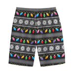 Christmas Tree Lights Print Cotton Shorts