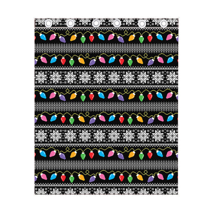 Christmas Tree Lights Print Curtain