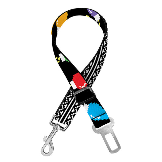 Christmas Tree Lights Print Dog Seat Belt