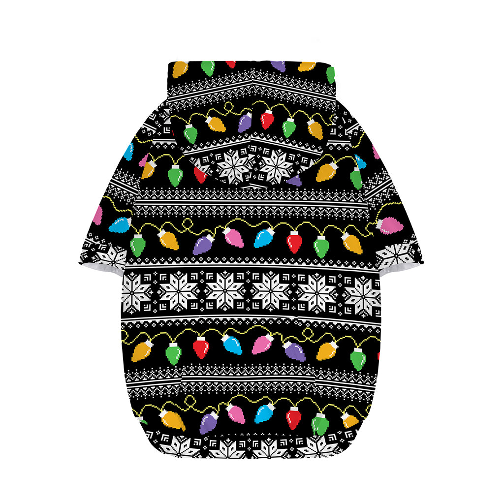 Christmas Tree Lights Print Dog Zip Up Hoodie