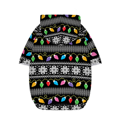 Christmas Tree Lights Print Dog Zip Up Hoodie