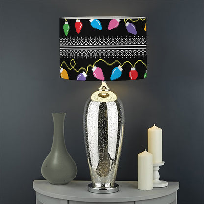Christmas Tree Lights Print Drum Lamp Shade