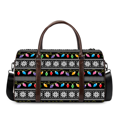 Christmas Tree Lights Print Duffle Bag