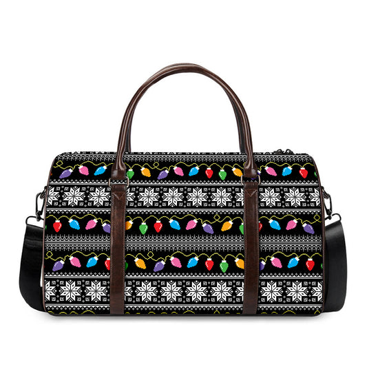 Christmas Tree Lights Print Duffle Bag