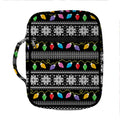 Christmas Tree Lights Print Front Pocket Bible Bag