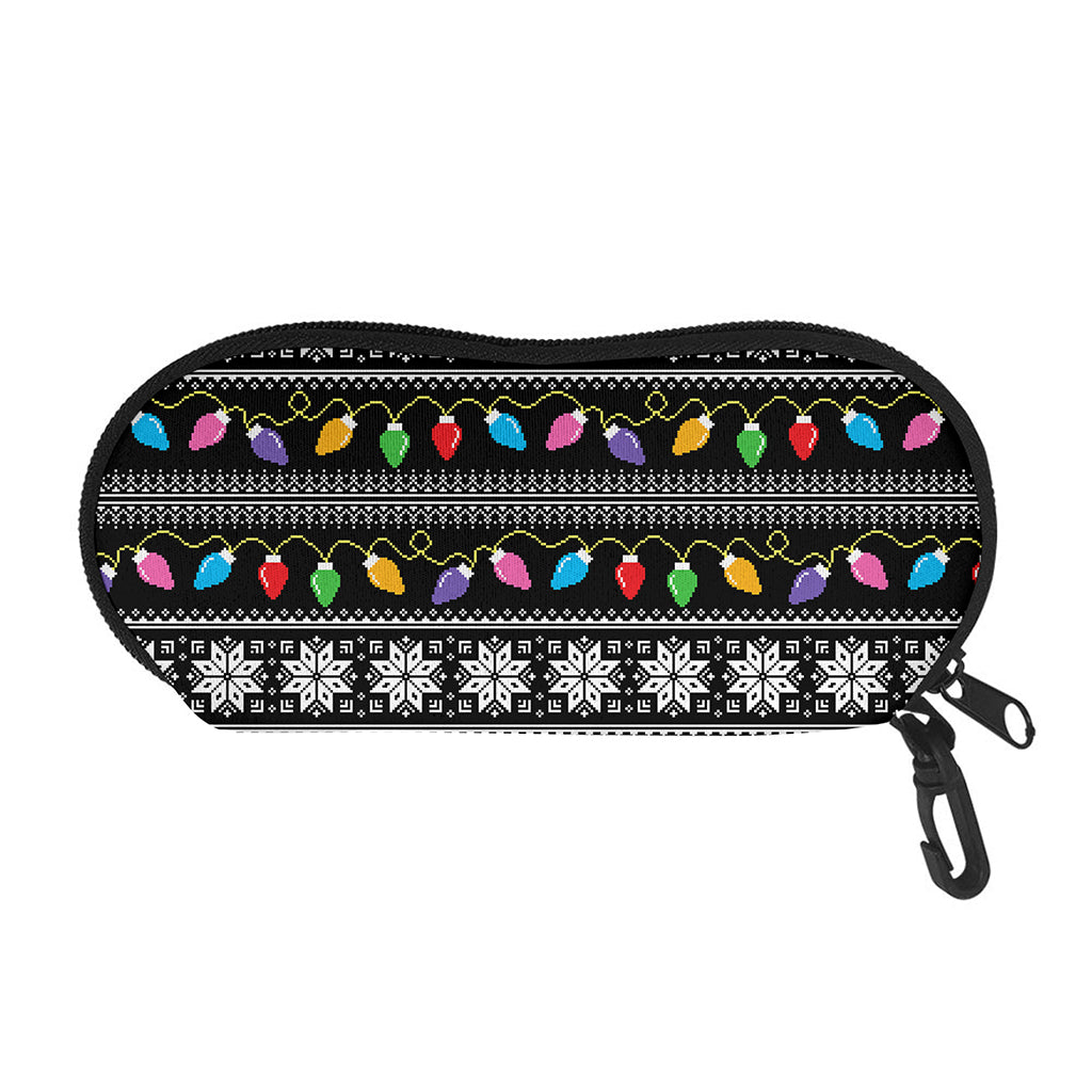 Christmas Tree Lights Print Glasses Case