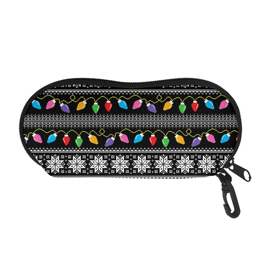 Christmas Tree Lights Print Glasses Case