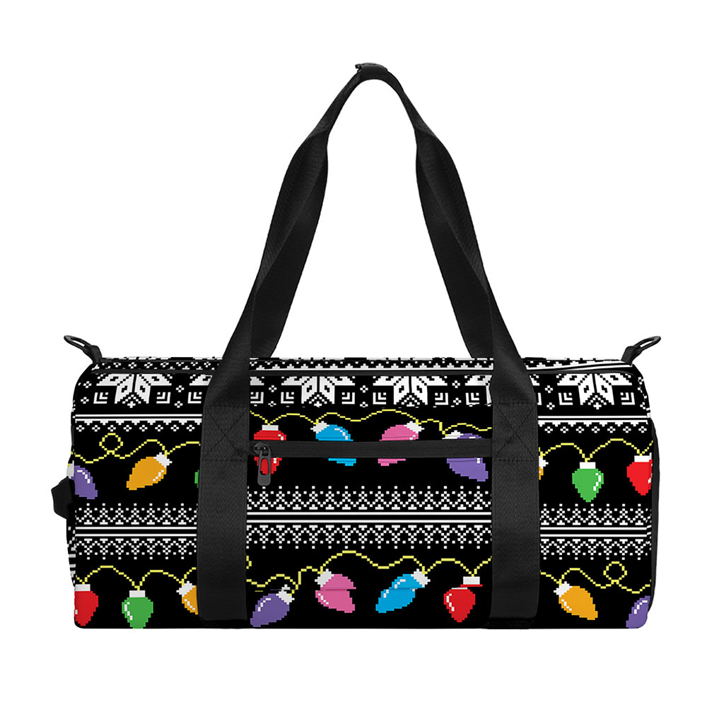Christmas Tree Lights Print Gym Bag