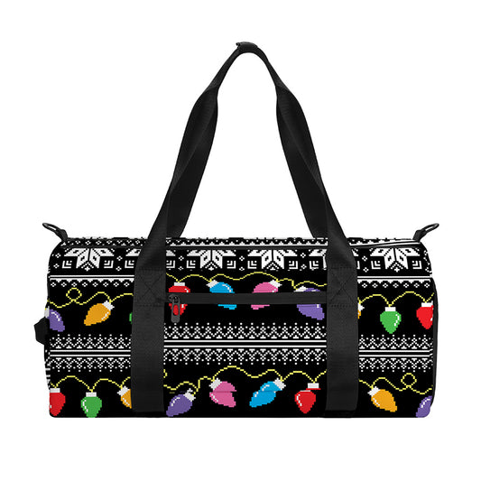 Christmas Tree Lights Print Gym Bag